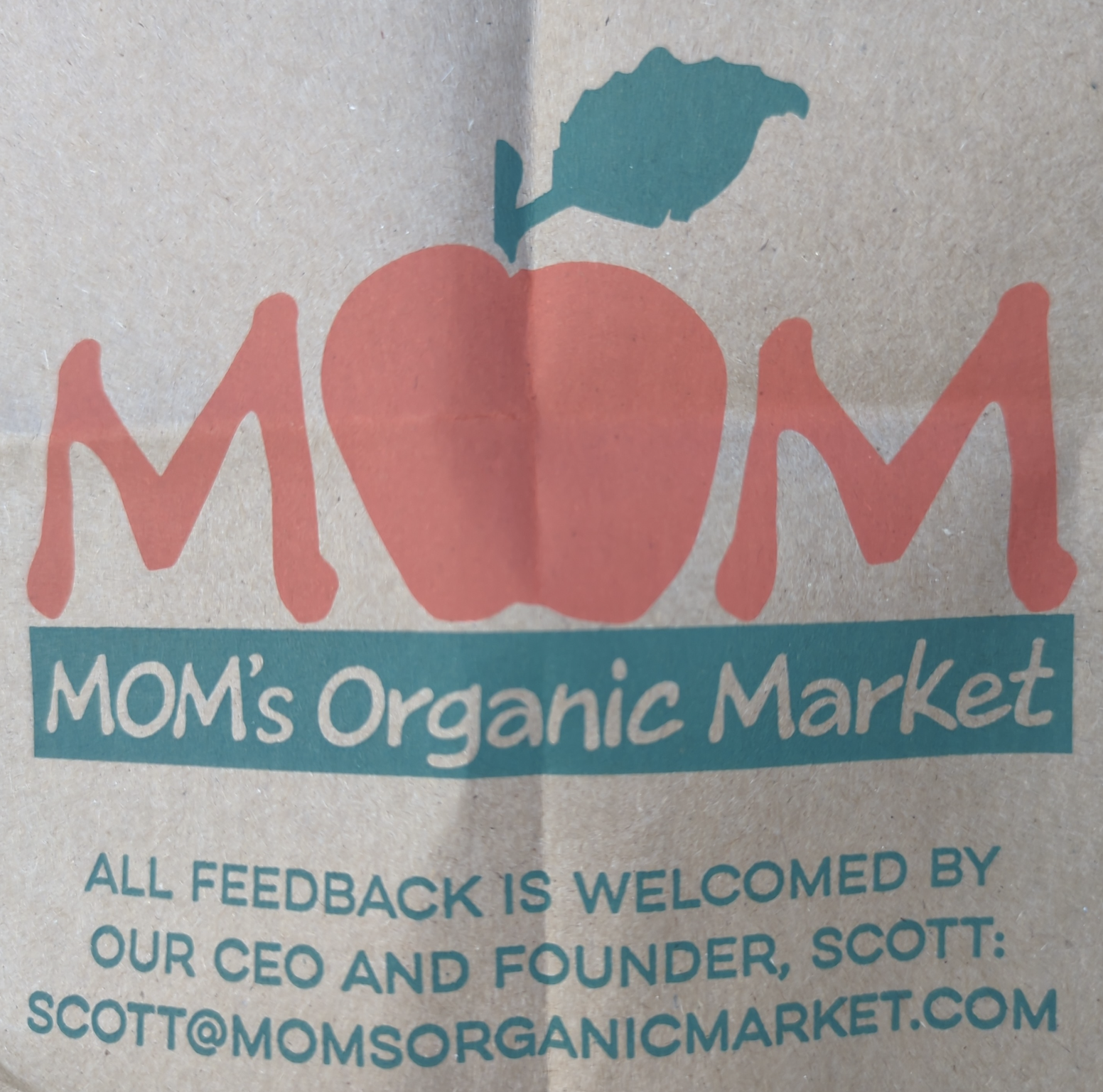 Mom's Organic Paper Bag